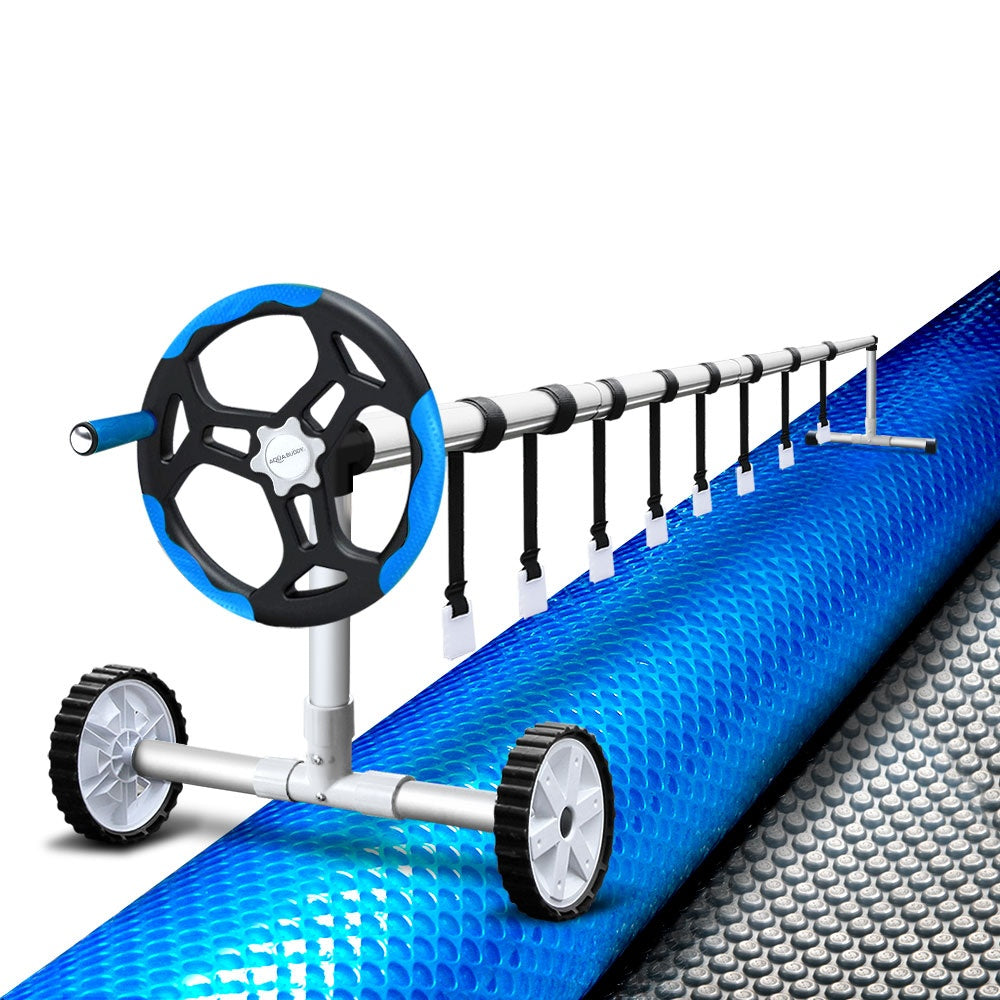 Aquabuddy Solar Swimming Pool Cover Roller 10x4M Blanket Bubble Heater 500Micron