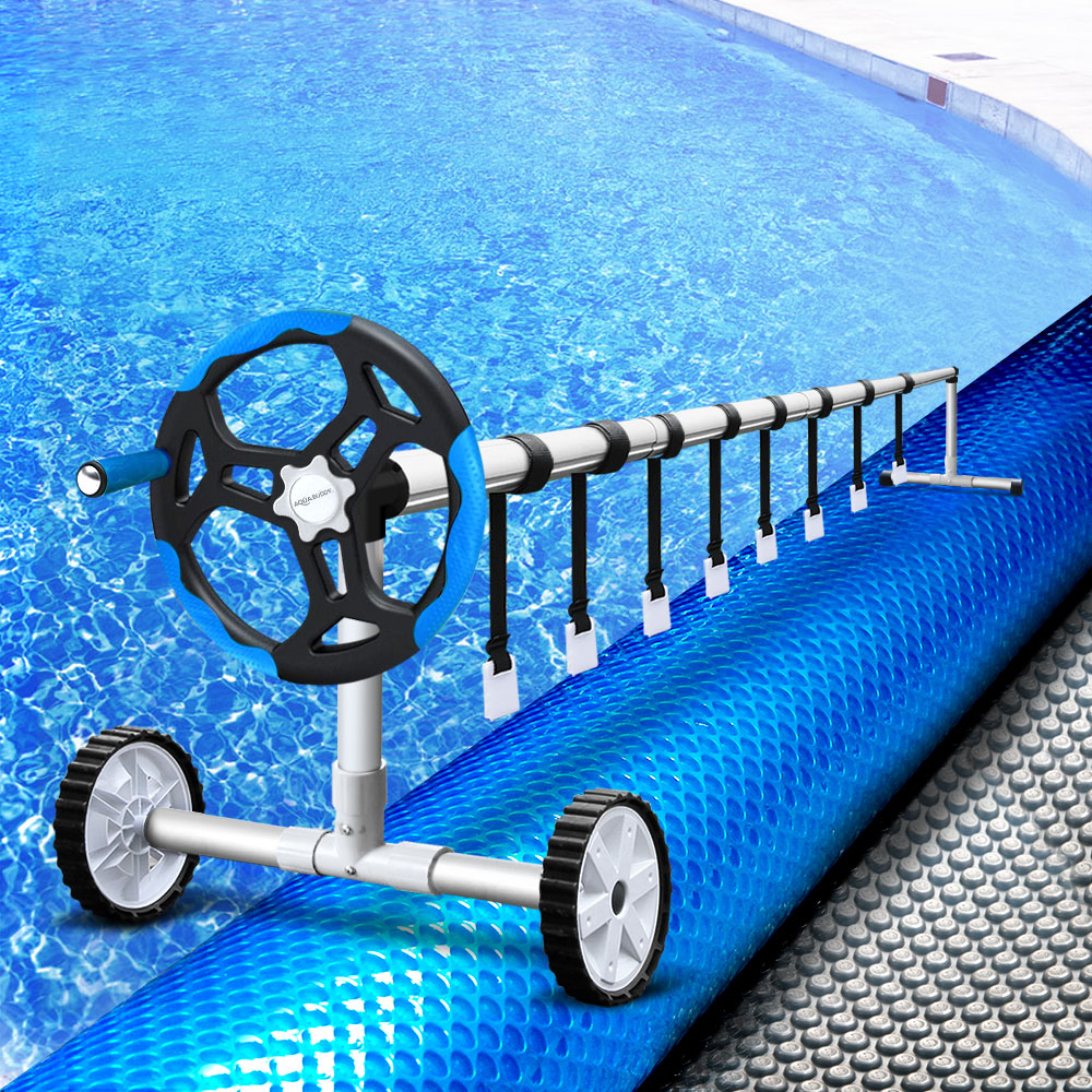 Aquabuddy Solar Swimming Pool Cover Roller 10x4M Blanket Bubble Heater 500Micron