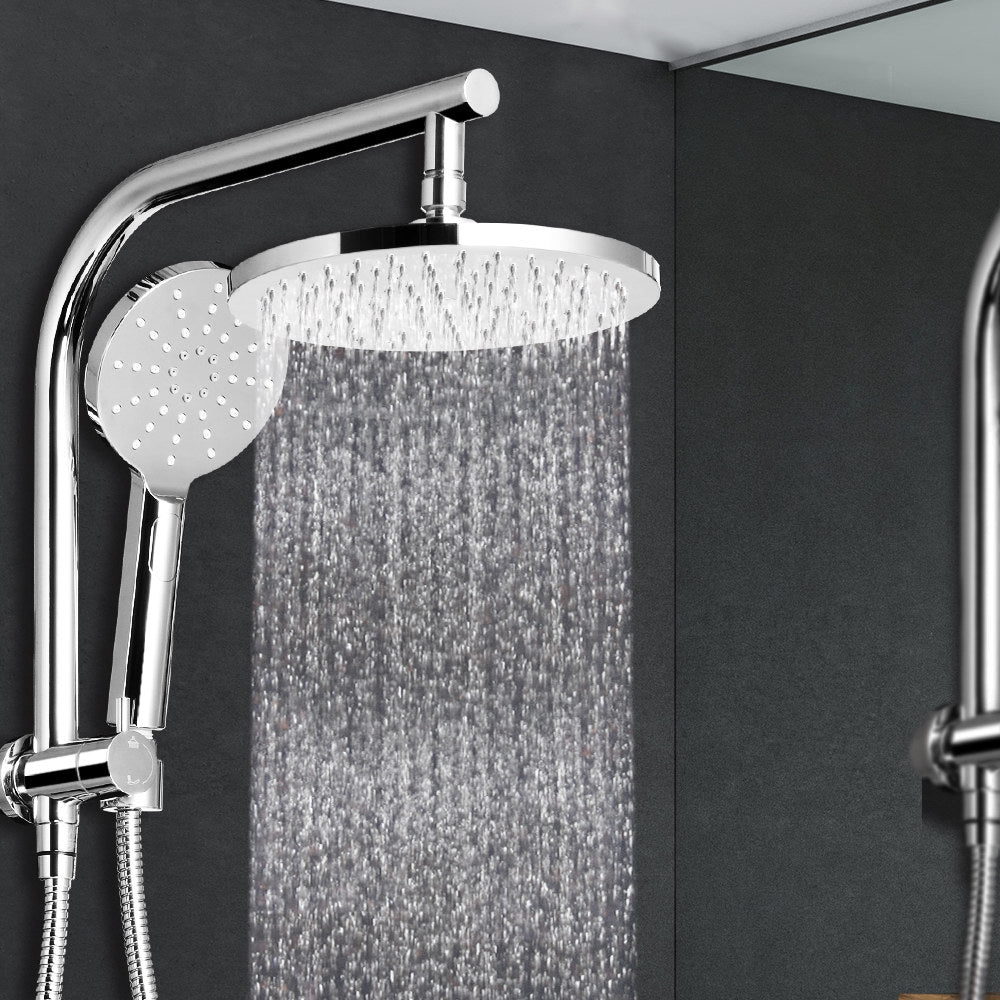 Cefito WELS 9'' Rain Shower Head Set Round Handheld High Pressure Wall Chrome