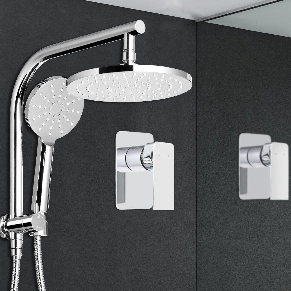 Cefito WELS 9'' Rain Shower Head Mixer Round Handheld High Pressure Wall Chrome