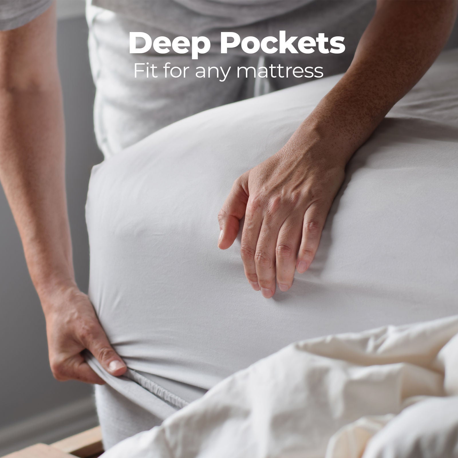 Royal Comfort 1500 Thread Count Cotton Rich Sheet Set 4 Piece Ultra Soft Bedding - Queen - Stone