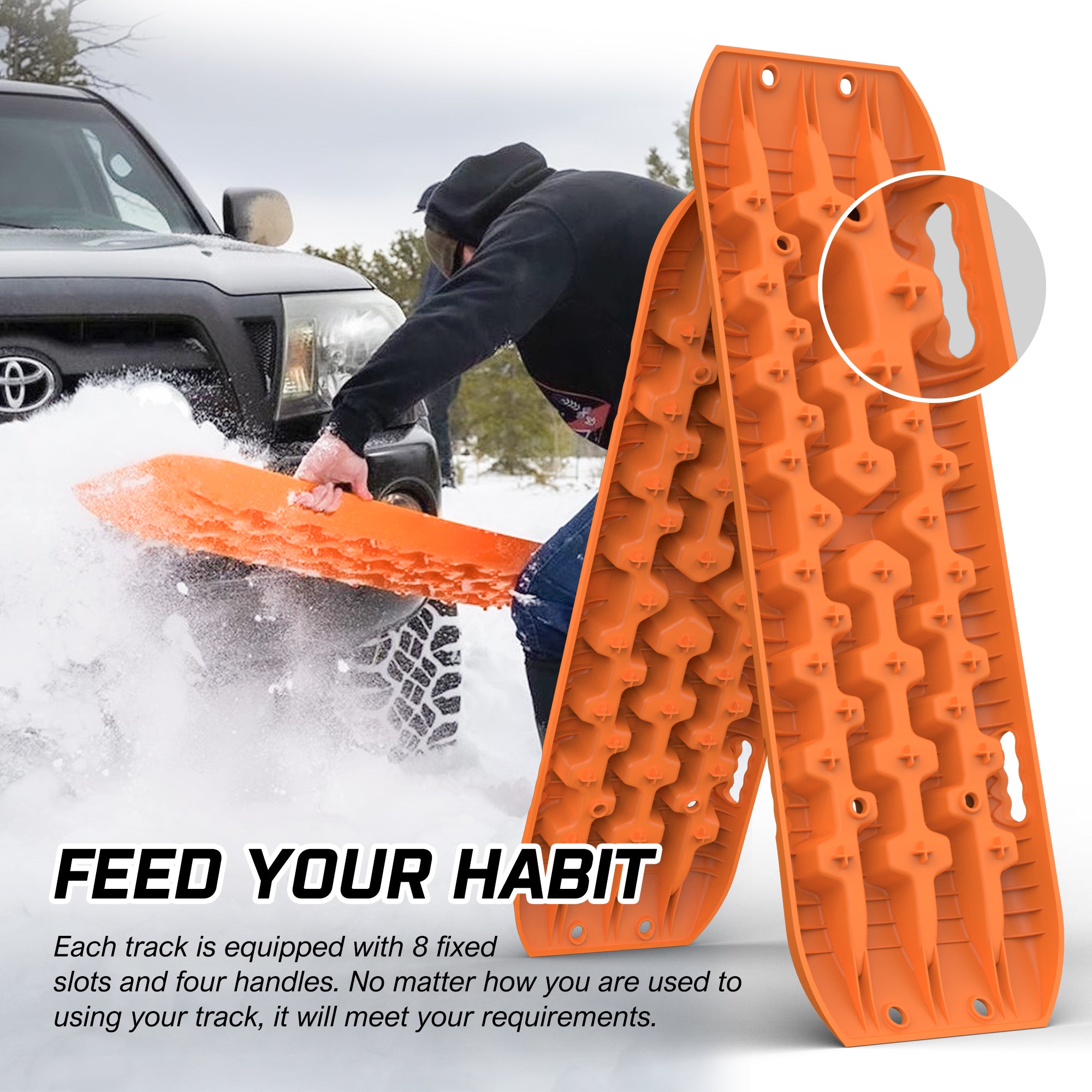 X-BULL Recovery tracks Sand 4x4 4WD Snow Mud Car Vehicles ATV 2pcs Gen 3.0 - Orange