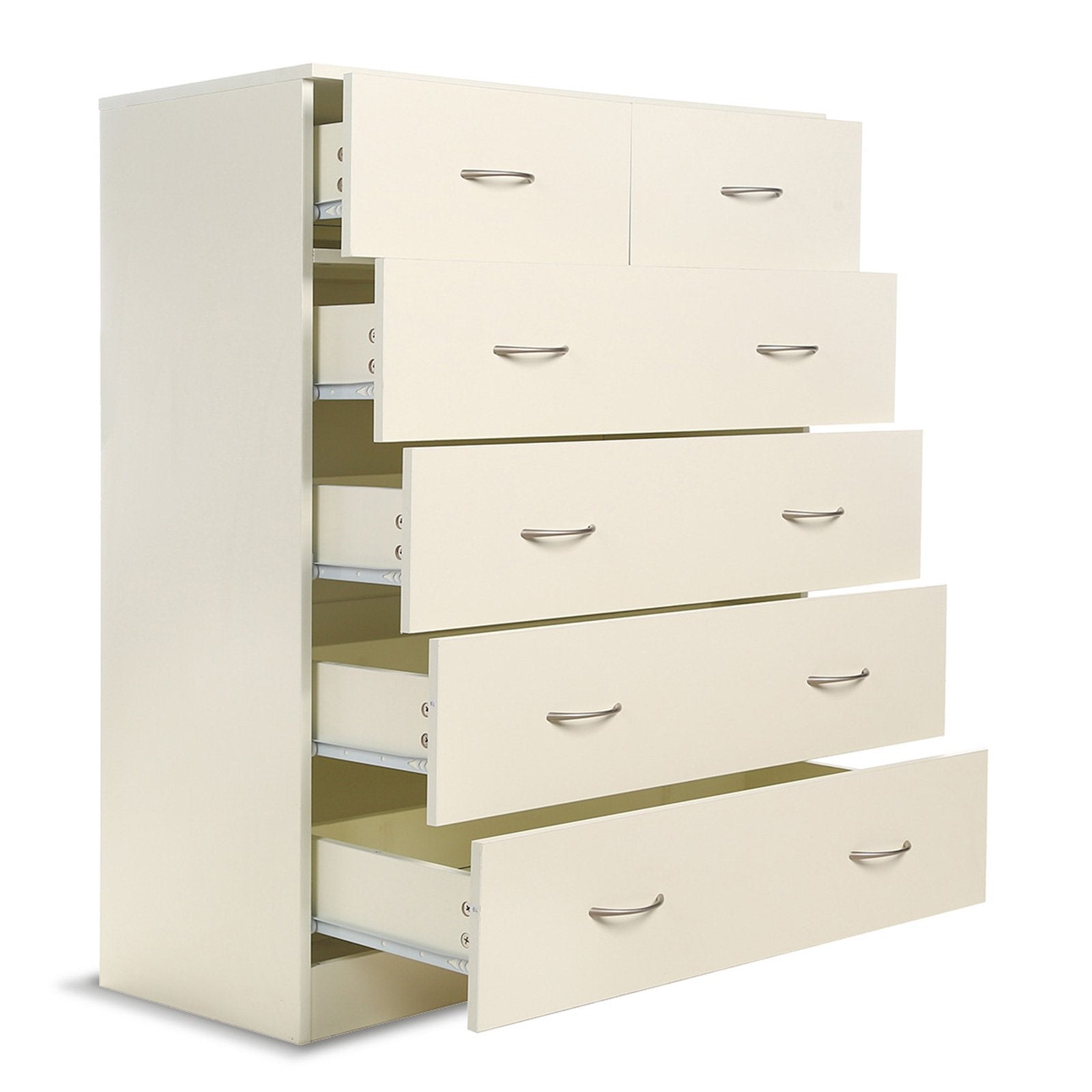 Sarantino Tallboy Dresser 6 Chest Of Drawers Cabinet 85 x 39.5 x 105cm in White