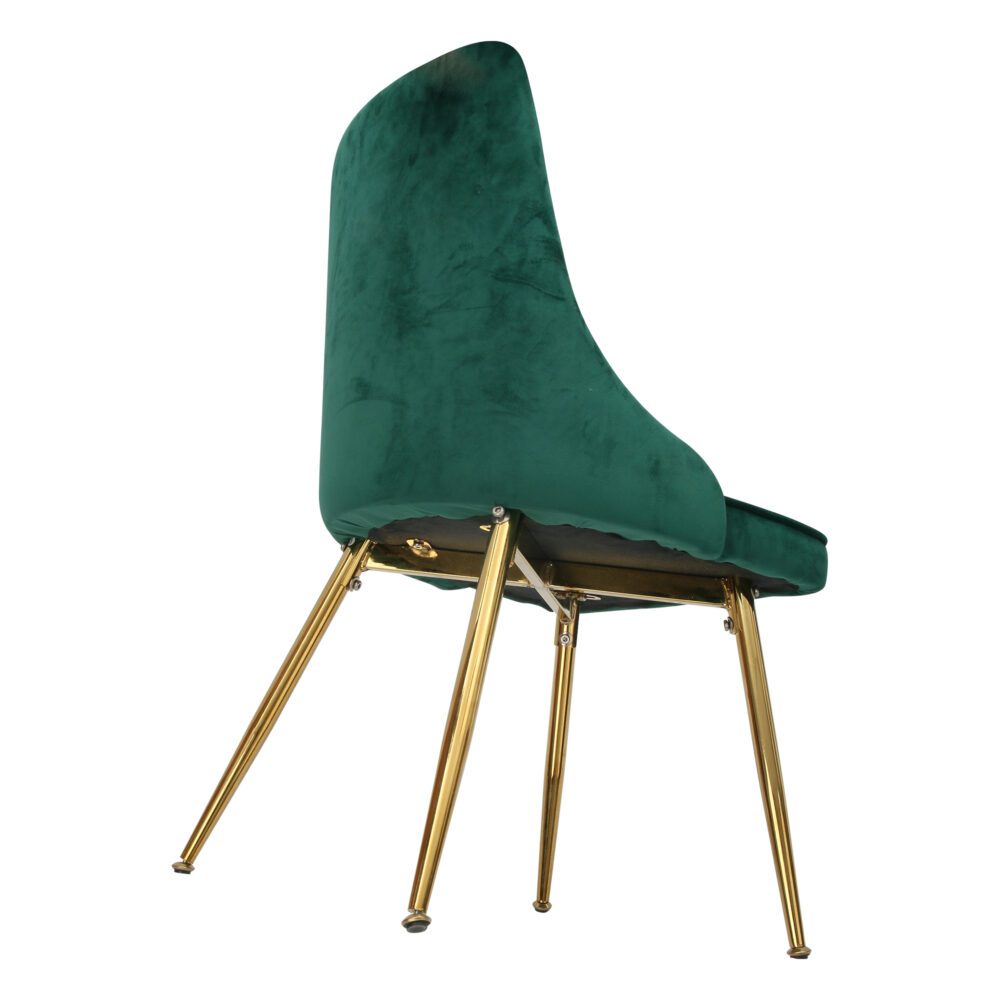 5PC Round Dining Table and Chair Set Green Velvet