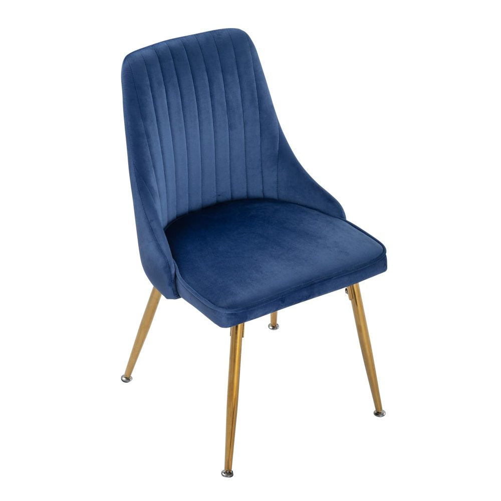 Black Round Marble-Effect Table and Chair Set Navy