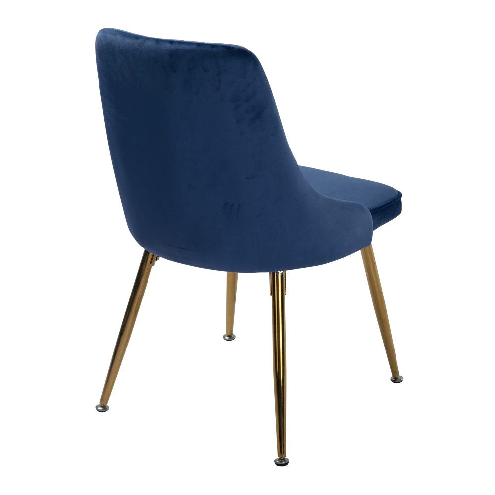 Black Round Marble-Effect Table and Chair Set Navy