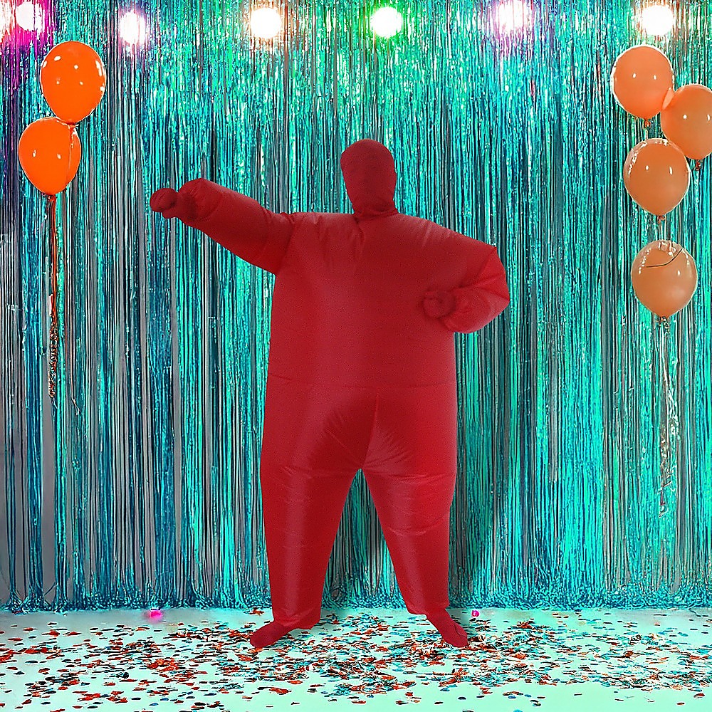 Red Alert Inflatable Costume Fancy Dress Suit Fan Operated