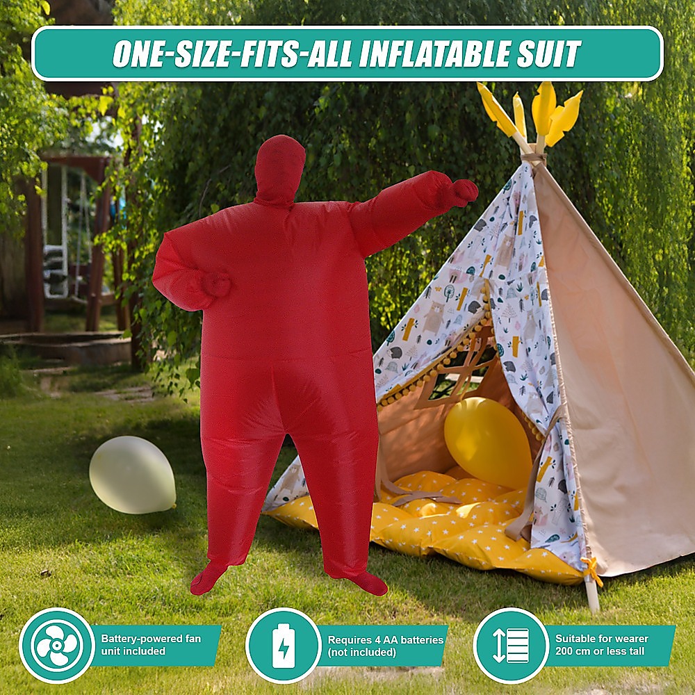 Red Alert Inflatable Costume Fancy Dress Suit Fan Operated
