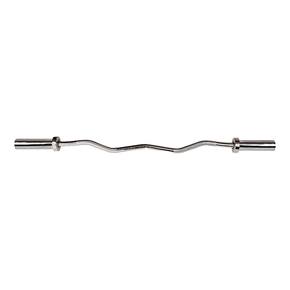 120cm Chrome Olympic EZ Curl Bar – Weightlifting Barbell for Home Gym & Bodybuilding