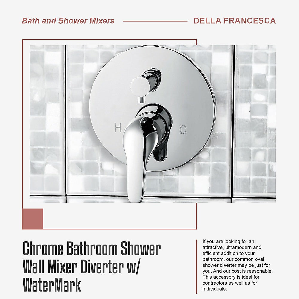 Chrome Bathroom Shower Wall Mixer Diverter w/ WaterMark