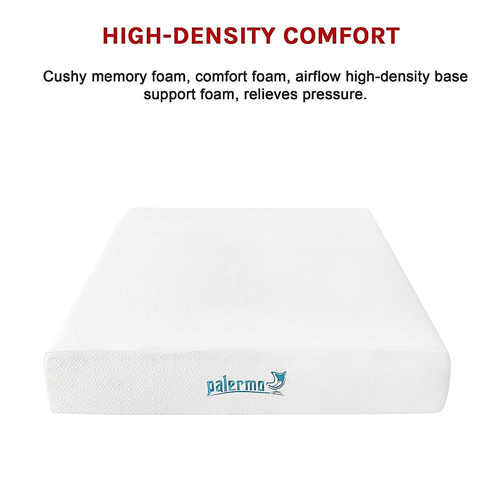 Palermo Double 25cm Gel Memory Foam Mattress  - Dual-Layered  - CertiPUR-US Certified