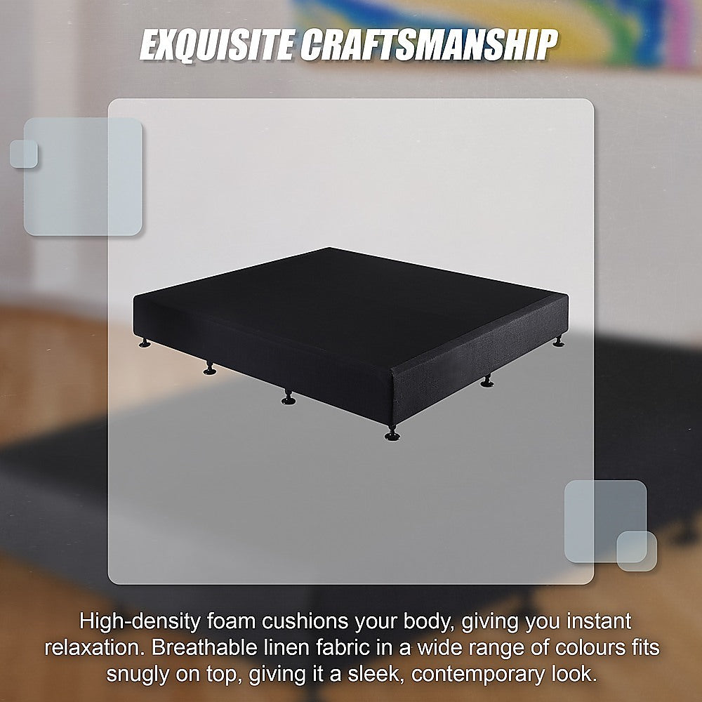 Palermo King Ensemble Bed Base Midnight Black Linen Fabric