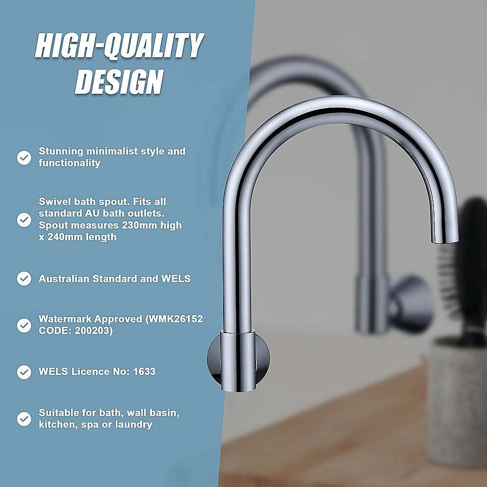 High Reach Swivel Wall Kitchen Laundry Bath Basin Spout