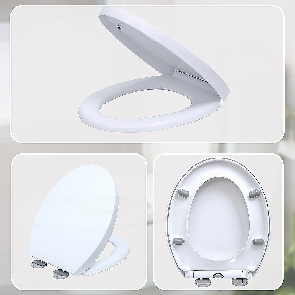Quick Release Soft Close Toilet Seat White Bathroom Heavy Duty