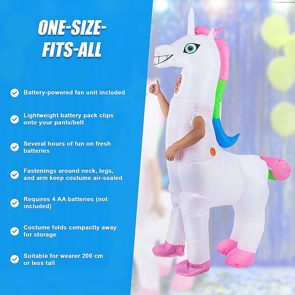 Giant Unicorn Fancy Dress Fan Inflatable Costume  Suit