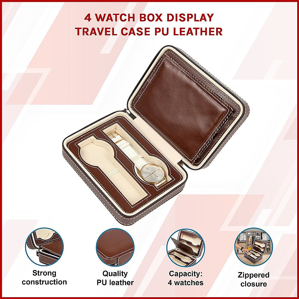 Watch Box Display Travel Case PU Leather