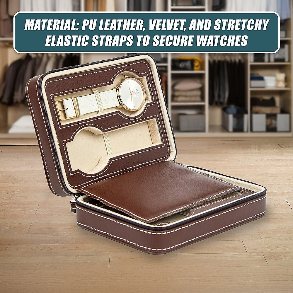 Watch Box Display Travel Case PU Leather