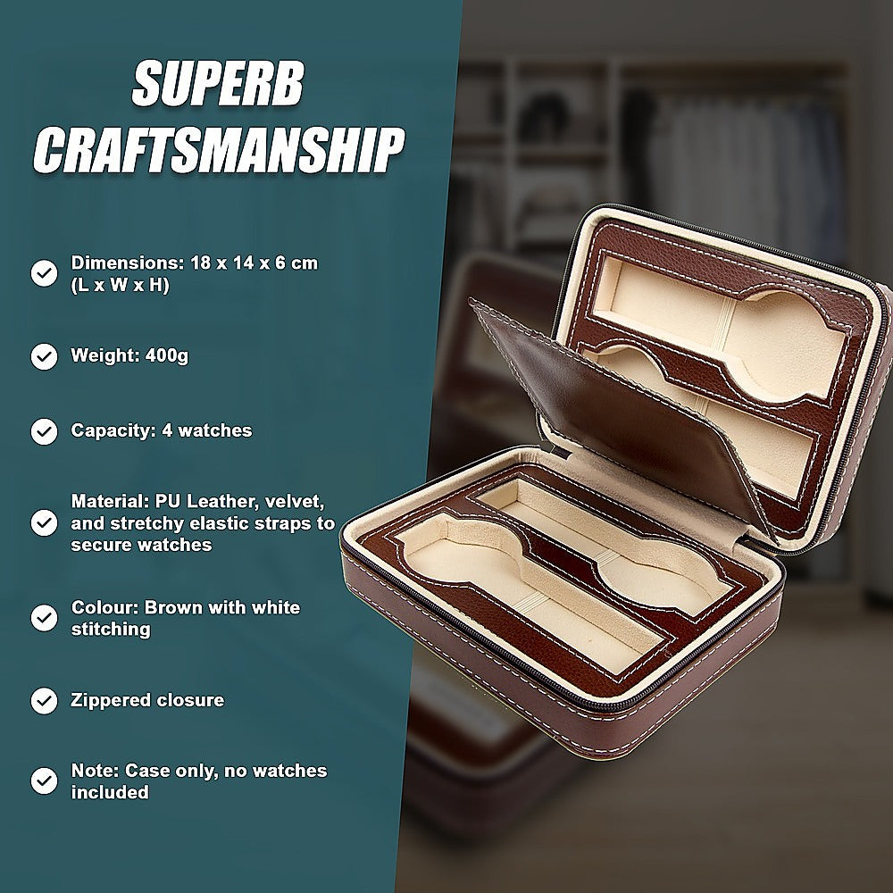 Watch Box Display Travel Case PU Leather