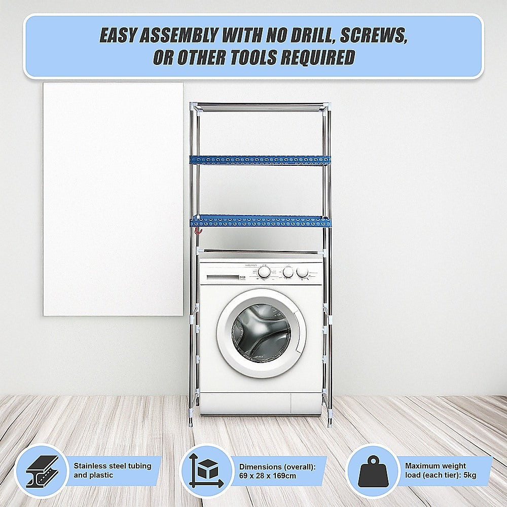 Storage Shelves Shelf 3 Tier Rack Portable Laundry Stand Unit Organiser