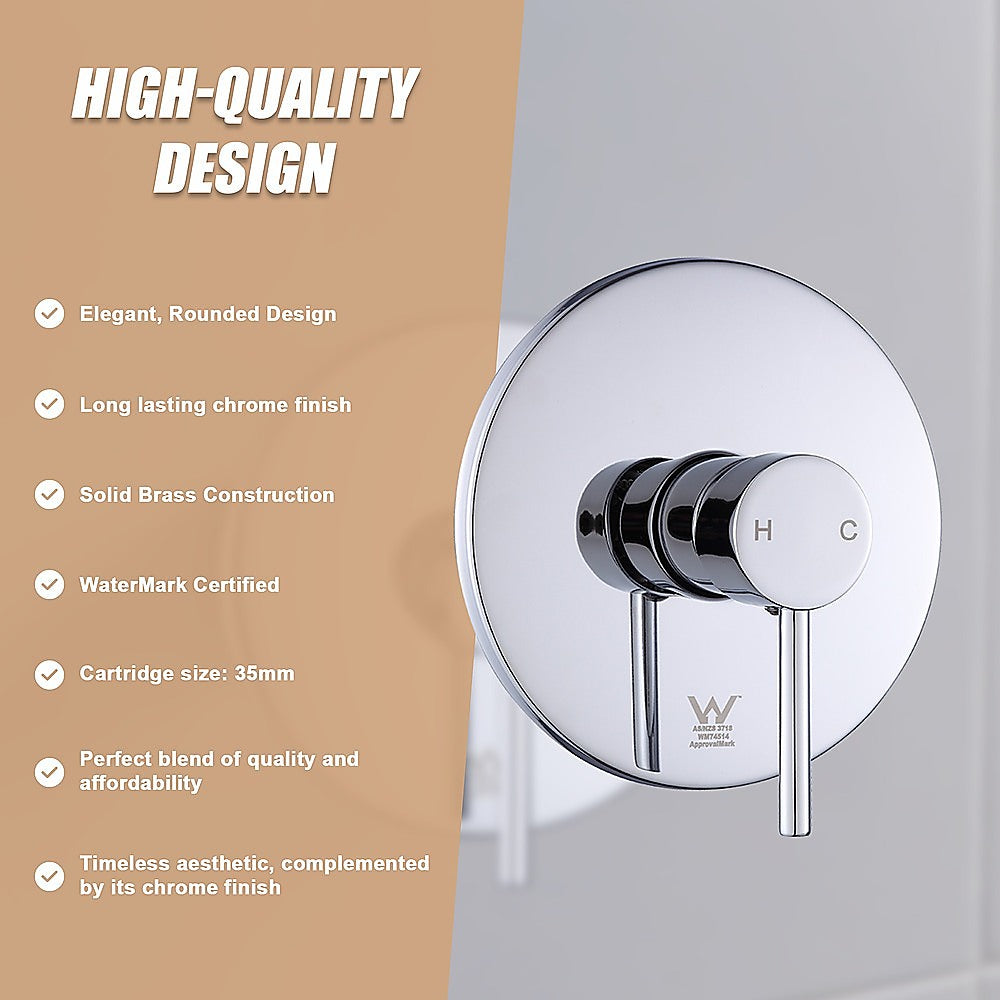 Shower Bath Mixer Tap Bathroom WATERMARK Approved - Chrome