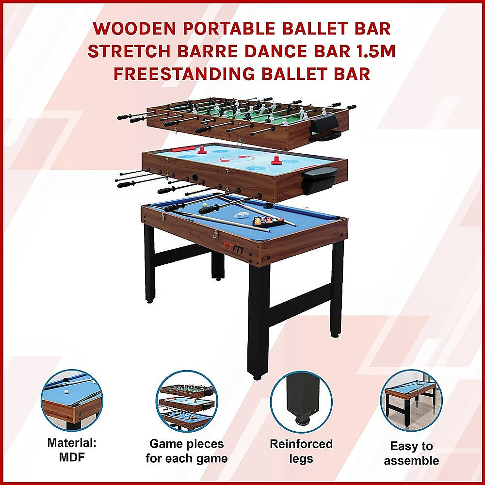 4FT 3-in-1 Games Foosball Soccer Hockey Pool Table Table