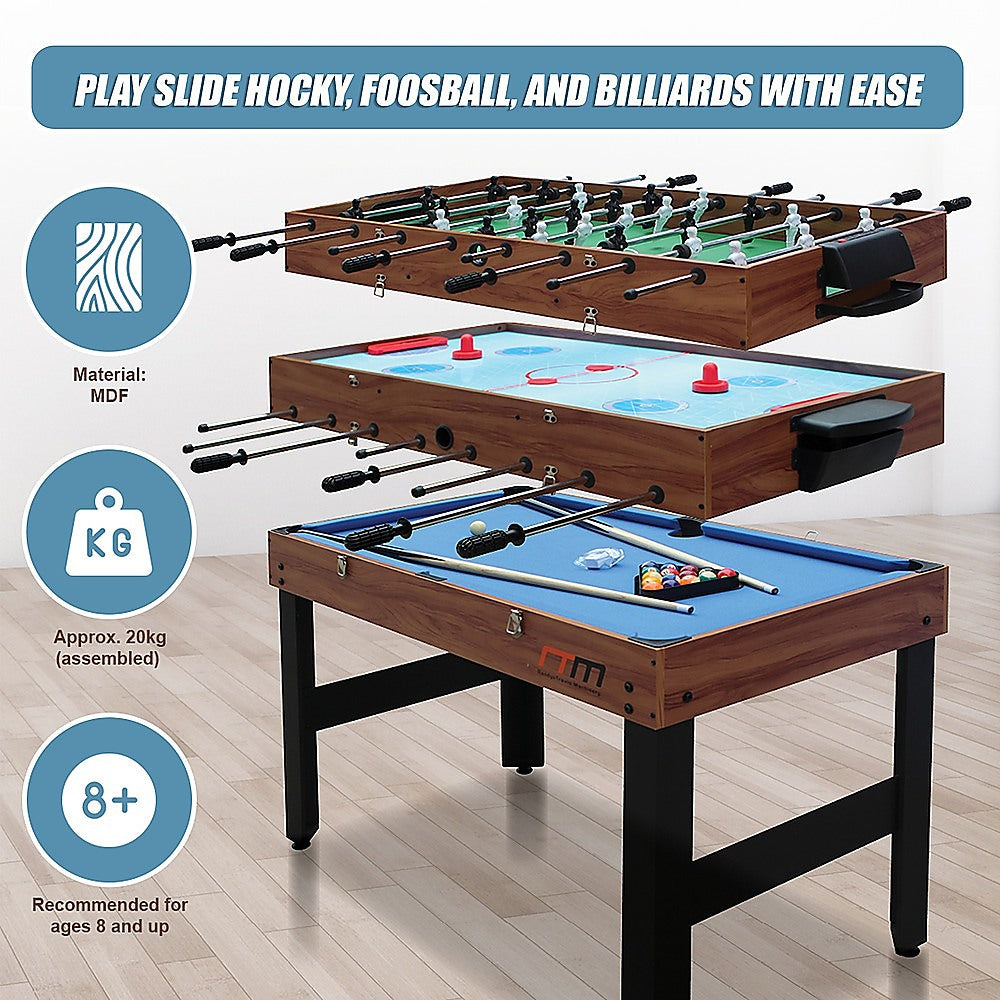 4FT 3-in-1 Games Foosball Soccer Hockey Pool Table Table