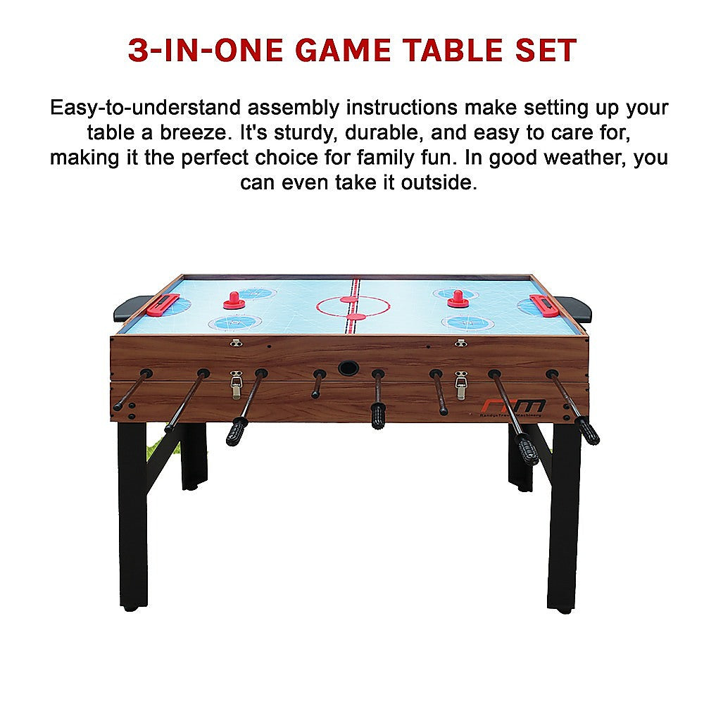 4FT 3-in-1 Games Foosball Soccer Hockey Pool Table Table