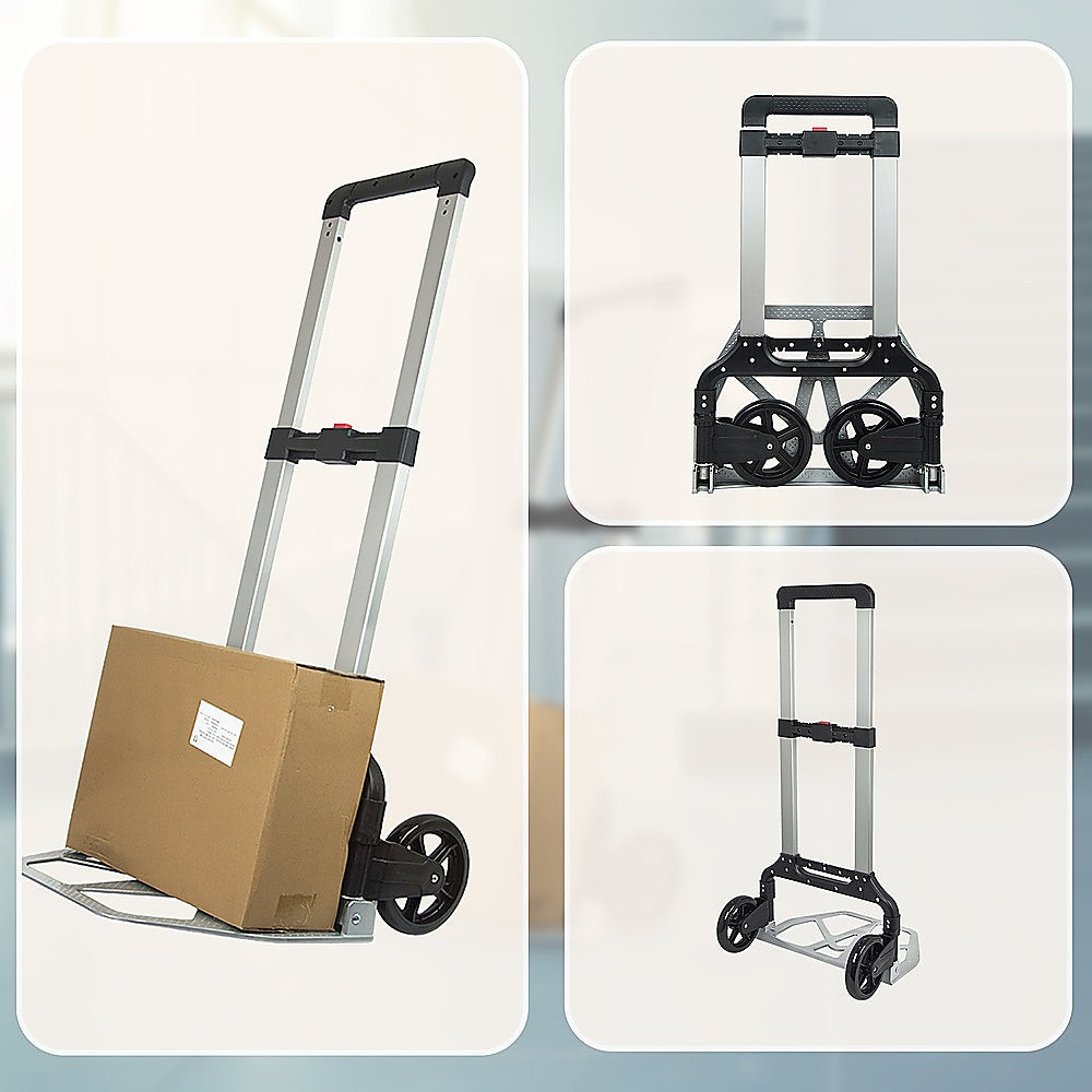 150KG Portable Cart Folding Dolly Push Truck Hand Collapsible Luggage Trolley