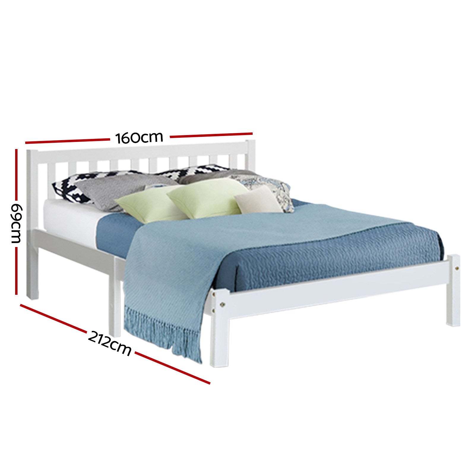 Artiss Wooden Bed Frame Queen Size Pine Wood Timber Mattress Base Bedroom