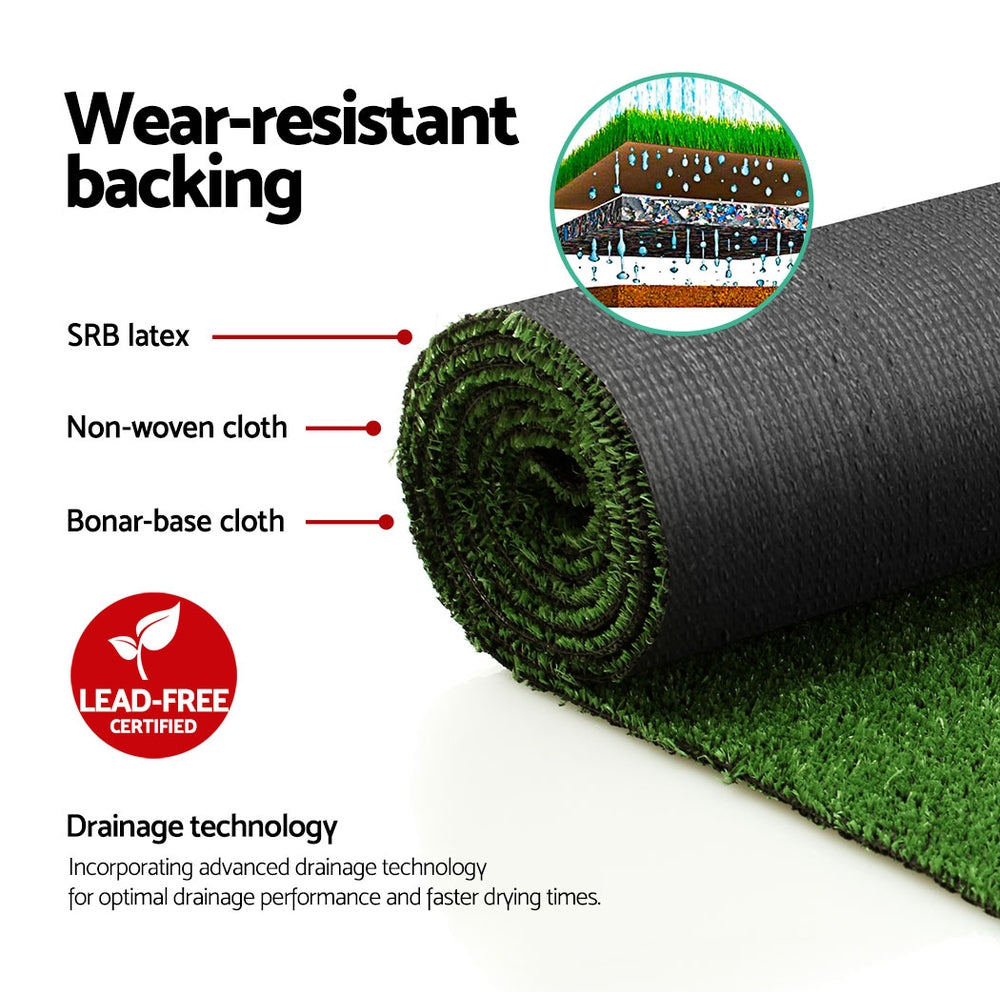 Prime Turf 1x10m Artificial Grass Synthetic Fake 10SQM Turf Lawn 17mm Tape