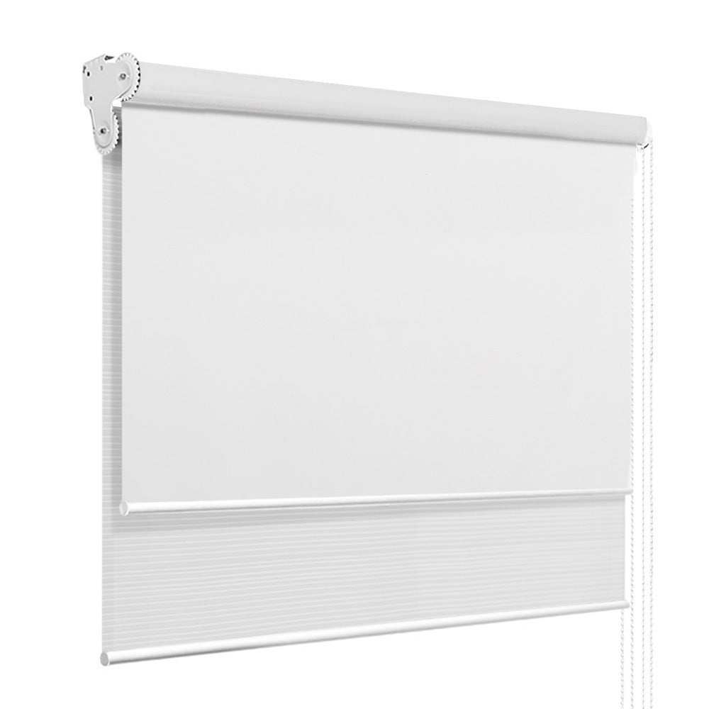 Roller Blinds Blockout Blackout Curtains Window Double Dual Shades 1.5X2.1M WHWH