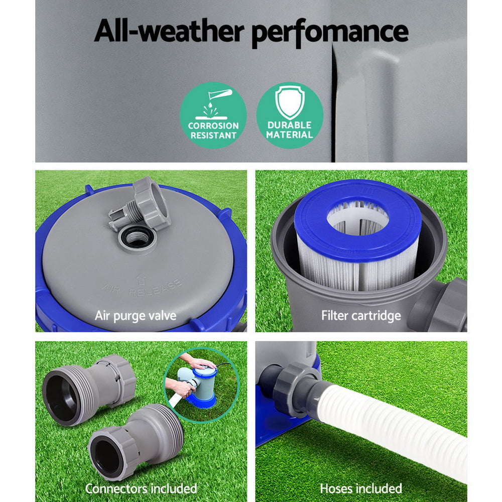 Bestway 1500GPH Flowclear™ Filter Pump 6X Filter Cartridge Combo Set For Pool