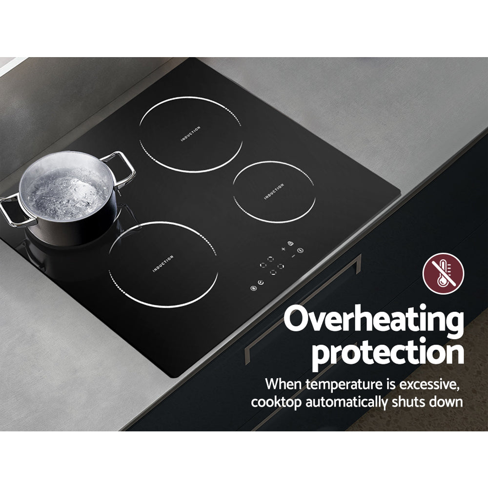 Devanti Induction Cooktop 60cm Ceramic Glass 4 Burner