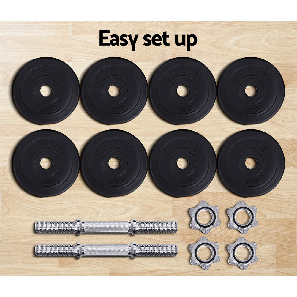 15KG Dumbbells Dumbbell Set Weight Training Plates Home Gym Fitness Exercise