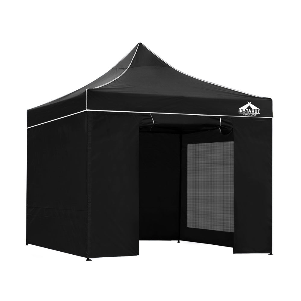 Instahut Gazebo Pop Up Marquee 3x3m Folding Tent Wedding Gazebos 500D Black