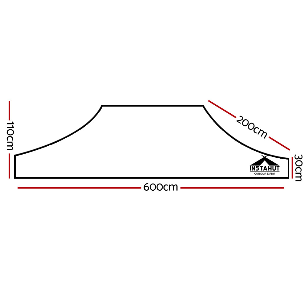 Instahut Gazebo 3x6 Pop Up Marquee Replacement Roof Outdoor Wedding Tent Black