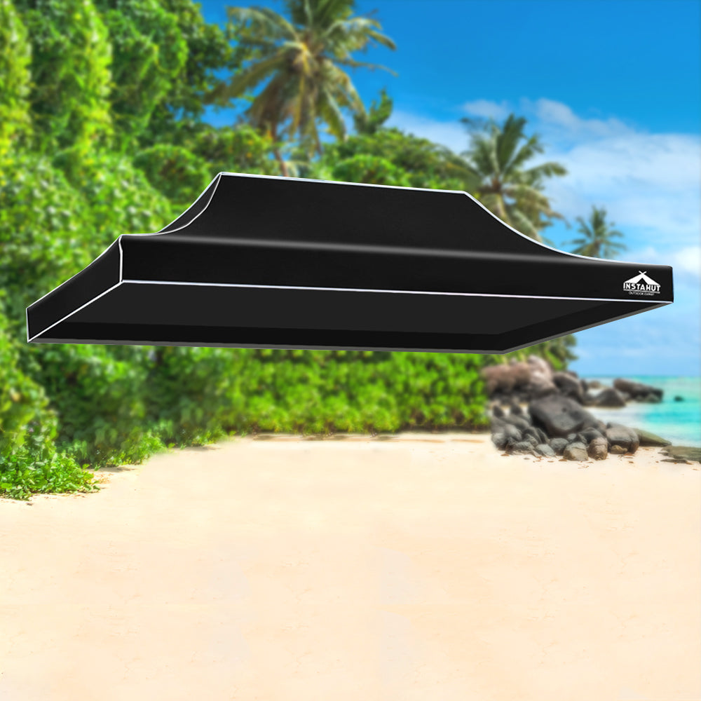 Instahut Gazebo 3x6 Pop Up Marquee Replacement Roof Outdoor Wedding Tent Black