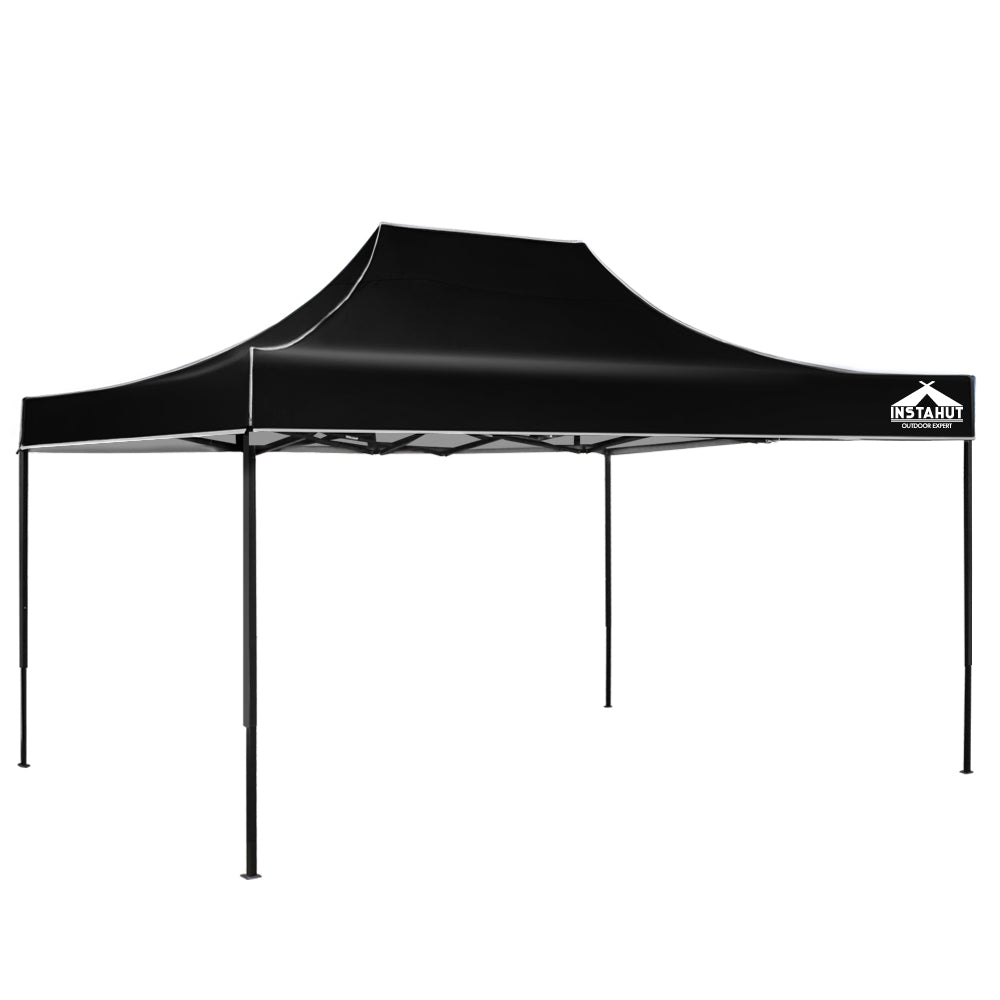 Instahut Gazebo Pop Up Marquee 3x4.5 Folding 500D Wedding Tent Base Pod Black