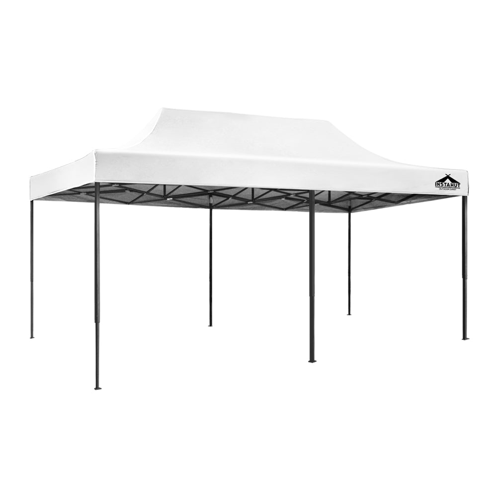 Instahut Gazebo Pop Up Marquee 3x6 Folding Tent Wedding 500D Oxford Fabric White