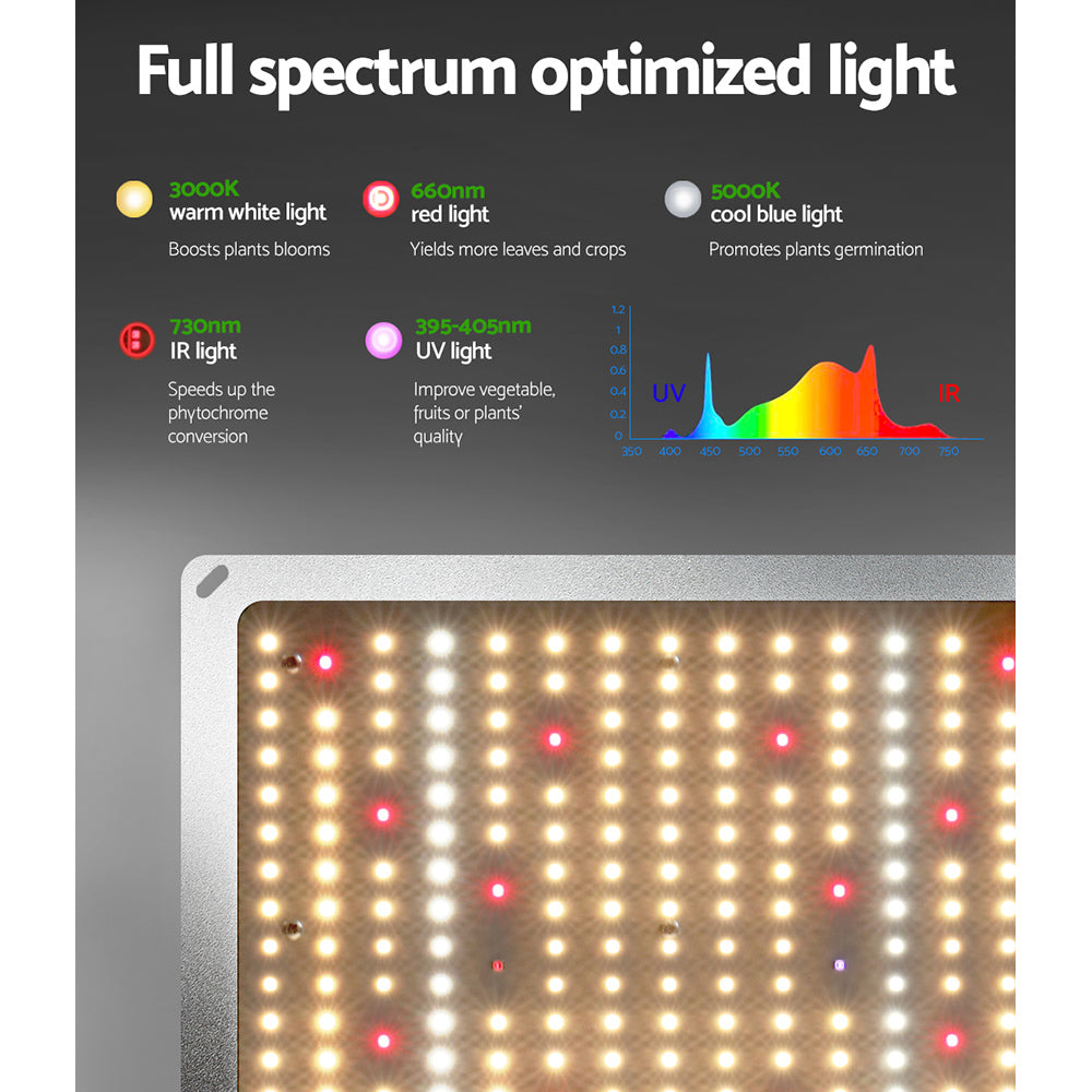 Green Fingers Grow Tent Light Kit 120x120x200CM 4500W LED Full Spectrum