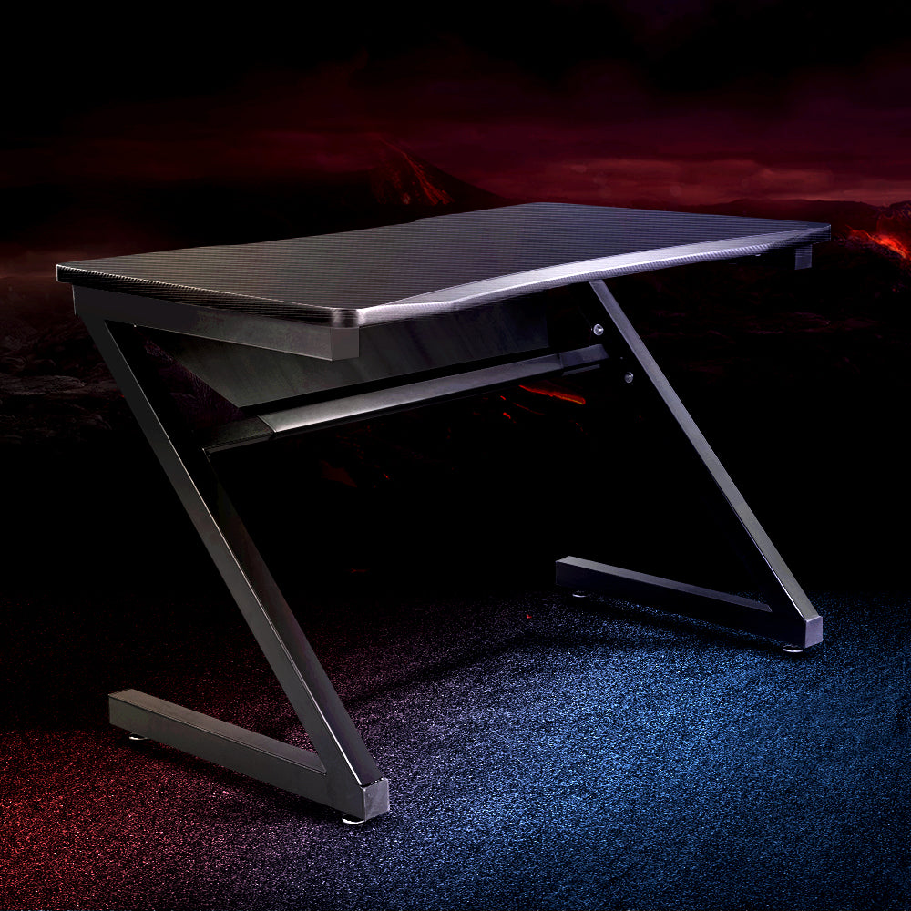 Artiss Gaming Desk Home Office Computer Carbon Fiber Style Racer Table Black