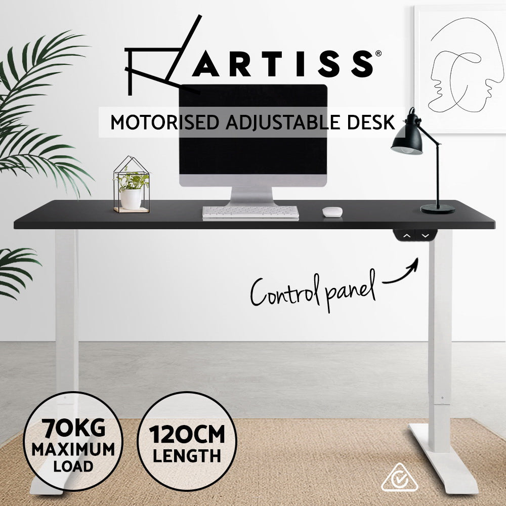 Artiss Standing Desk Motorised Electric Adjustable Sit Stand Table Riser Computer Laptop Stand 120cm