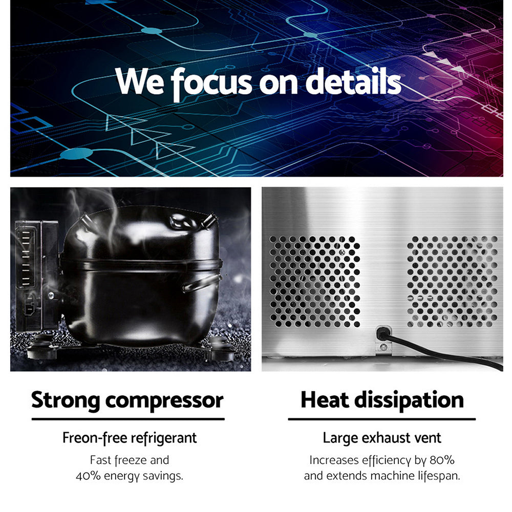 DEVANTi 2 in 1 Portable Commercial Ice Cube Maker Machine Water Dispenser