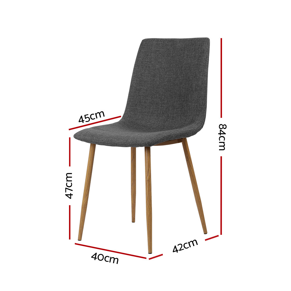 Artiss Set of 4 Collins Dining Chairs - Dark Grey