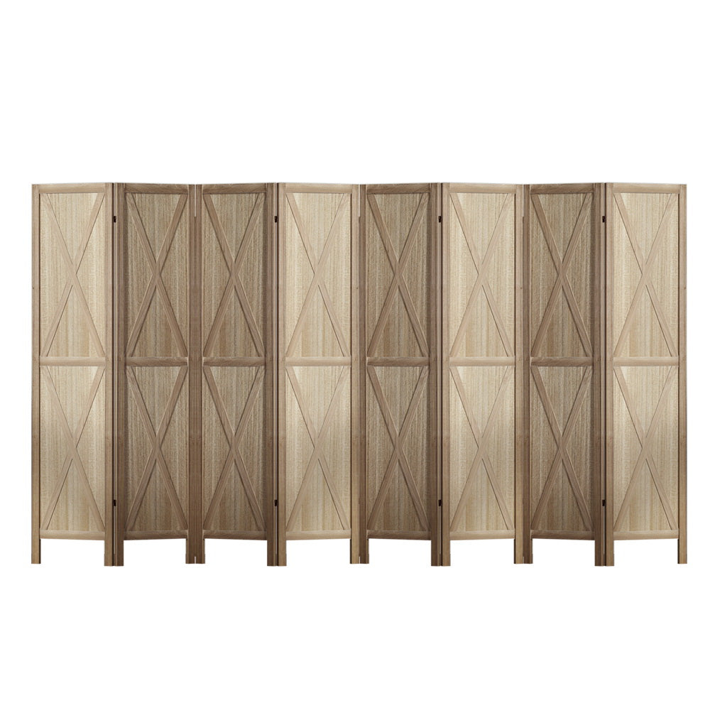 Artiss Silon Room Divider Screen Privacy Wood Dividers Stand 8 Panel Brown