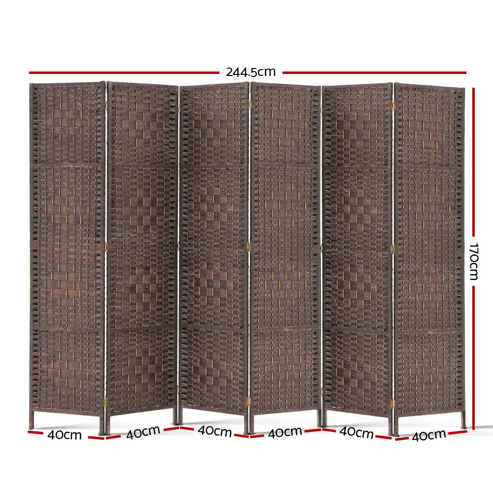 Artiss 6 Panel Room Divider - Brown