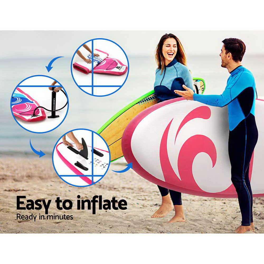 Weisshorn Stand Up Paddle Boards 11' Inflatable SUP Surfboard Paddleboard Kayak Pink
