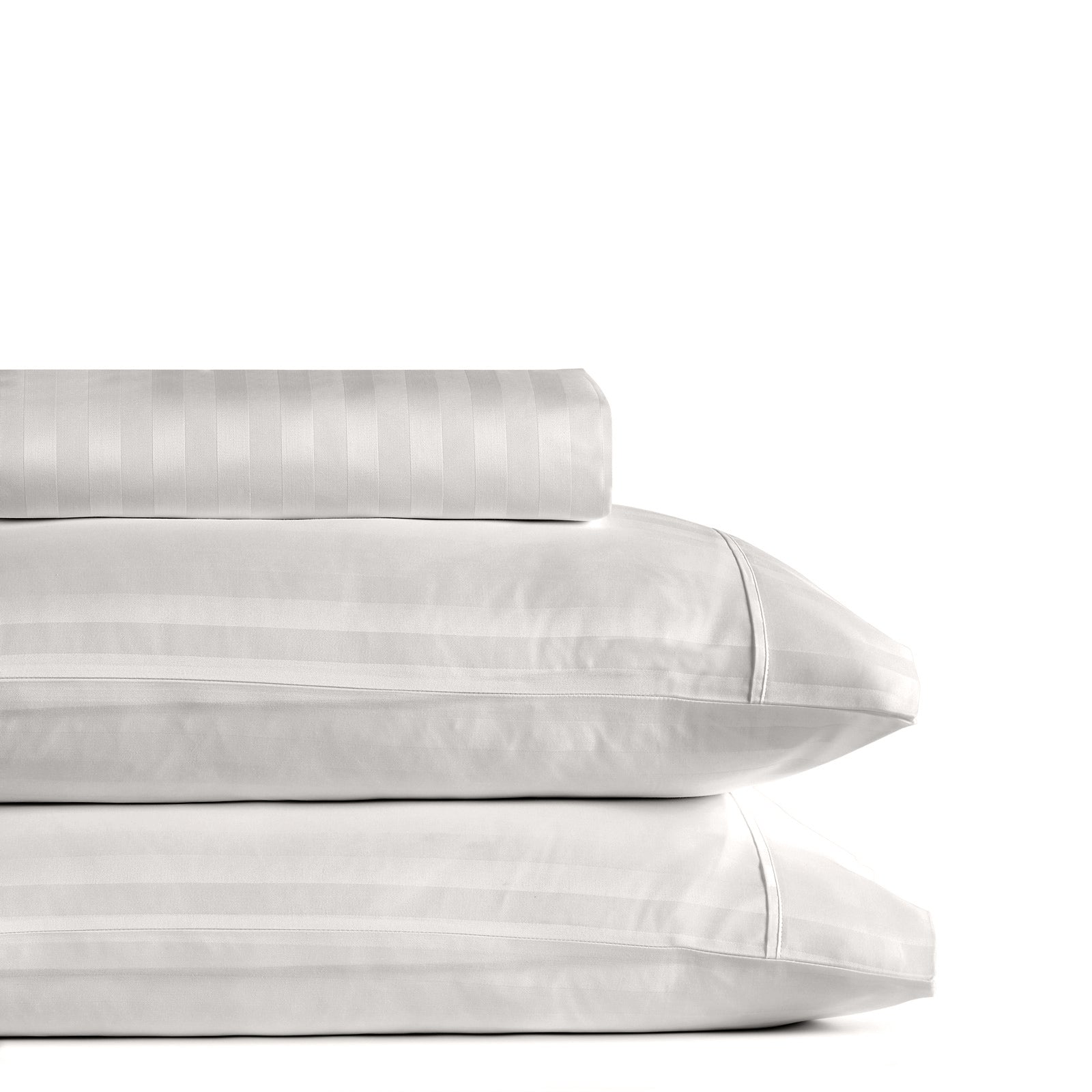 Royal Comfort 1200 Thread Count 3 Piece Combo Set 100% Egyptian Cotton Striped - King - Silver