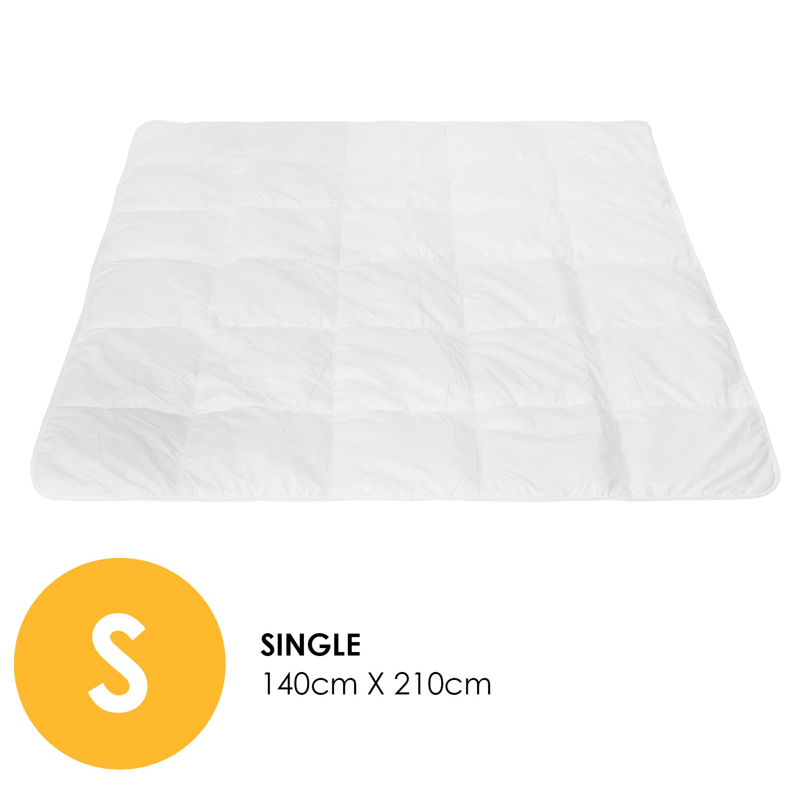 Royal Comfort 260GSM Deluxe Eco-Silk Touch Quilt 100% Cotton Cover - Single - White