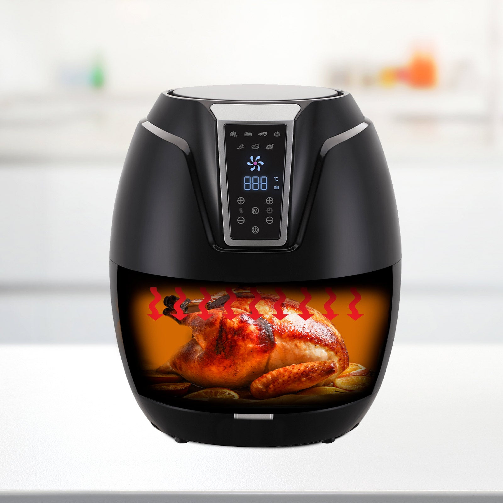 Kitchen Couture 4 Litre Air Fryer Digital Display Black 1400W Healthy Cooker Black